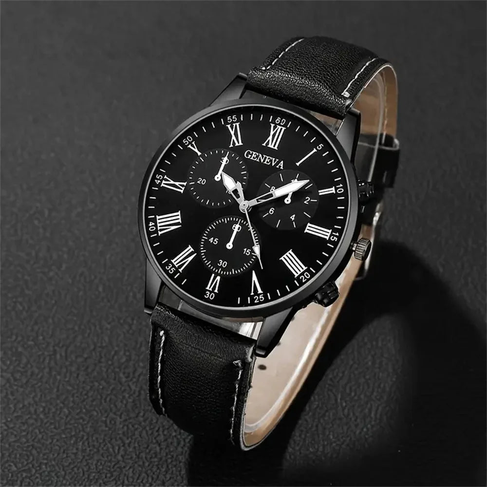 2 pièces ensemble Couple mode montres en cuir décontractées dames cadran Simple - FoytiShop