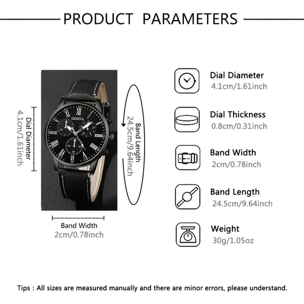 2 pièces ensemble Couple mode montres en cuir décontractées dames cadran Simple - FoytiShop