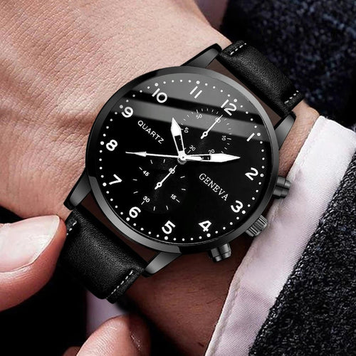 5 pièces/ensemble montres d'affaires pour hommes mode cadran arabe bracelet en cuir montre à Quartz - FoytiShop