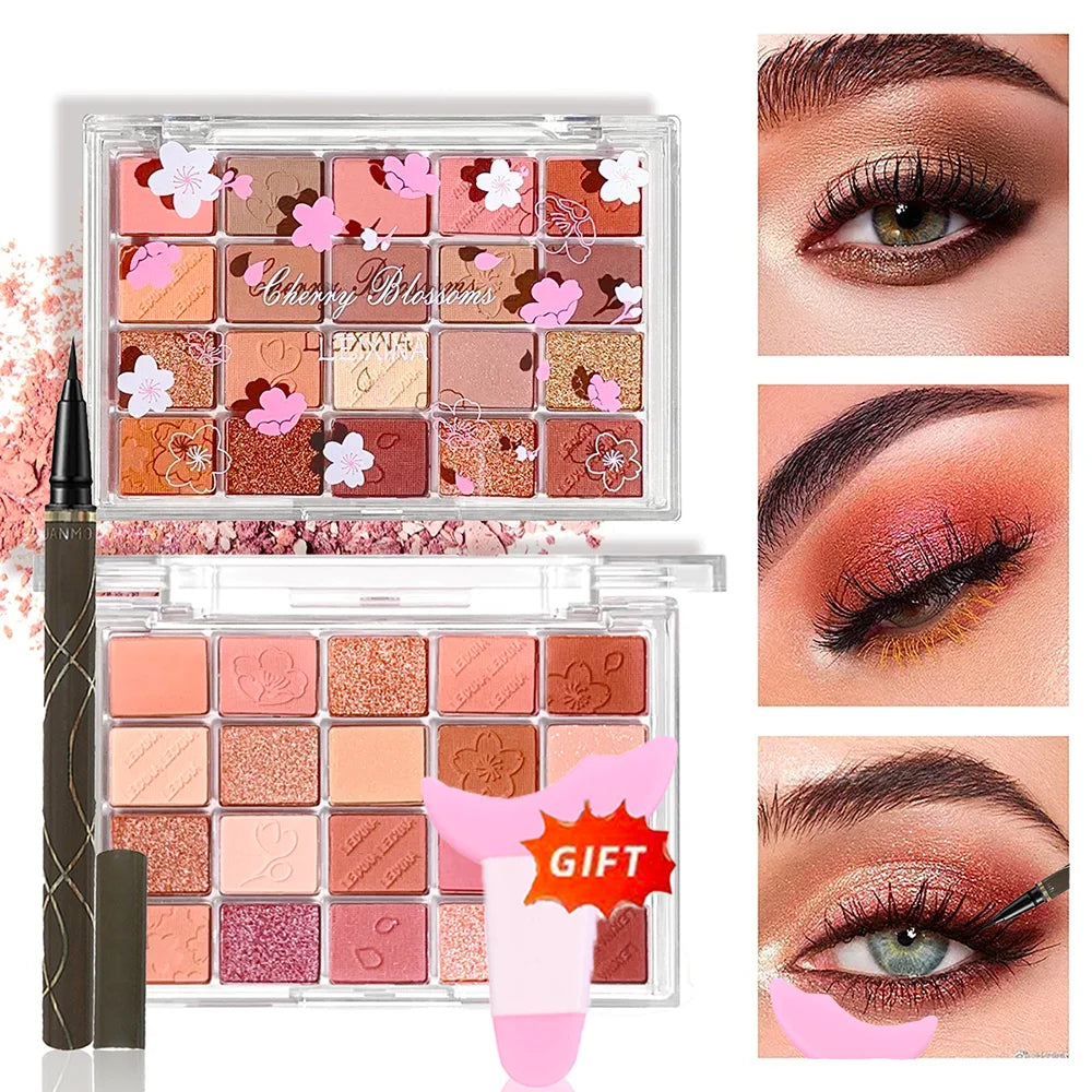 Palette fards à paupières 20 couleurs – Brillant & mat, longue durée