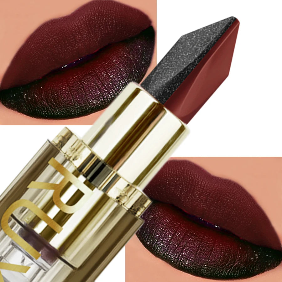 Rouge à lèvres bicolore imperméable – Mat, nacré & longue durée