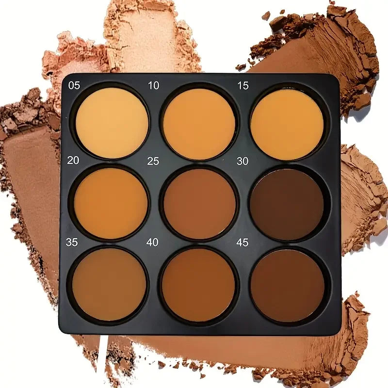 Palette fond de teint bronze 9 couleurs – Contour, correcteur & mat