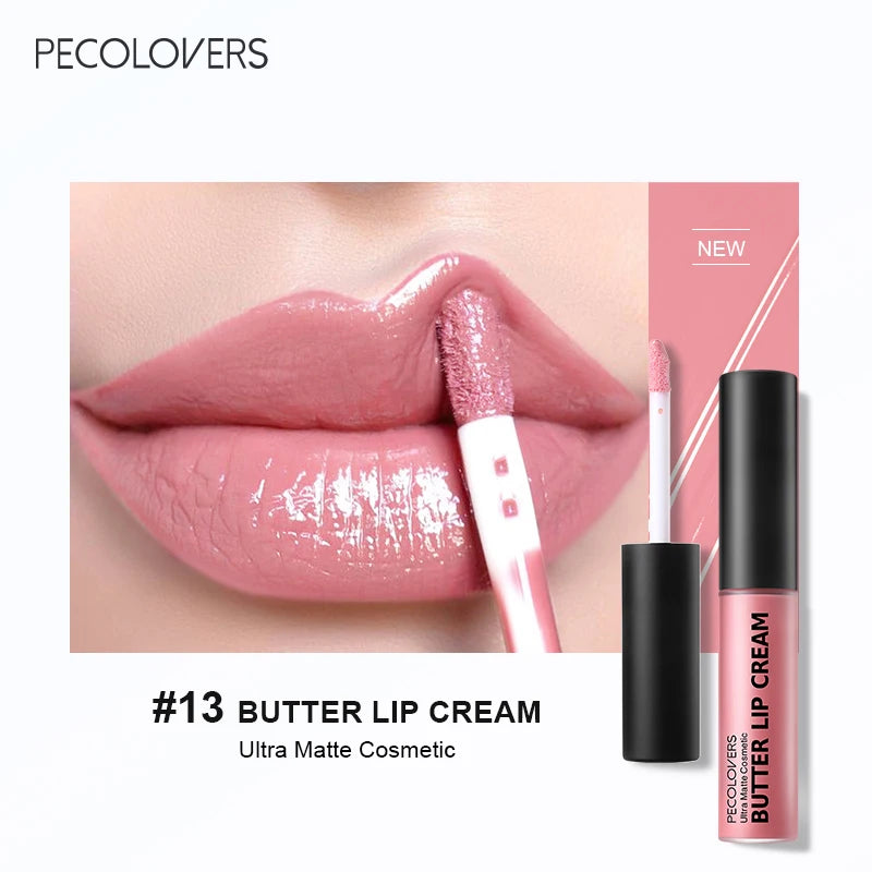 Rouge à lèvres liquide imperméable 21 couleurs – Vitamine E, longue durée