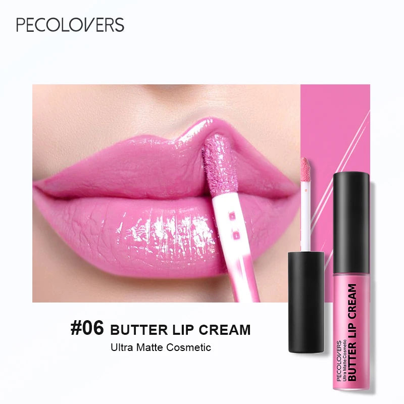 Rouge à lèvres liquide imperméable 21 couleurs – Vitamine E, longue durée