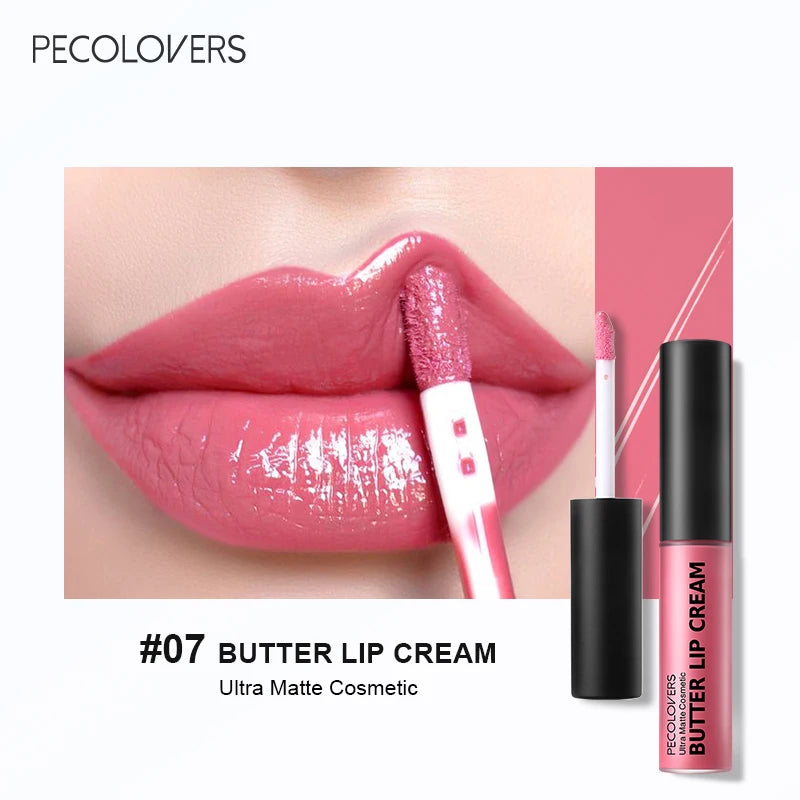 Rouge à lèvres liquide imperméable 21 couleurs – Vitamine E, longue durée