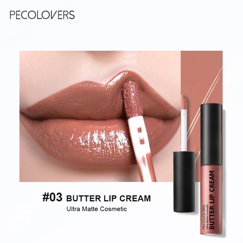 Rouge à lèvres liquide imperméable 21 couleurs – Vitamine E, longue durée