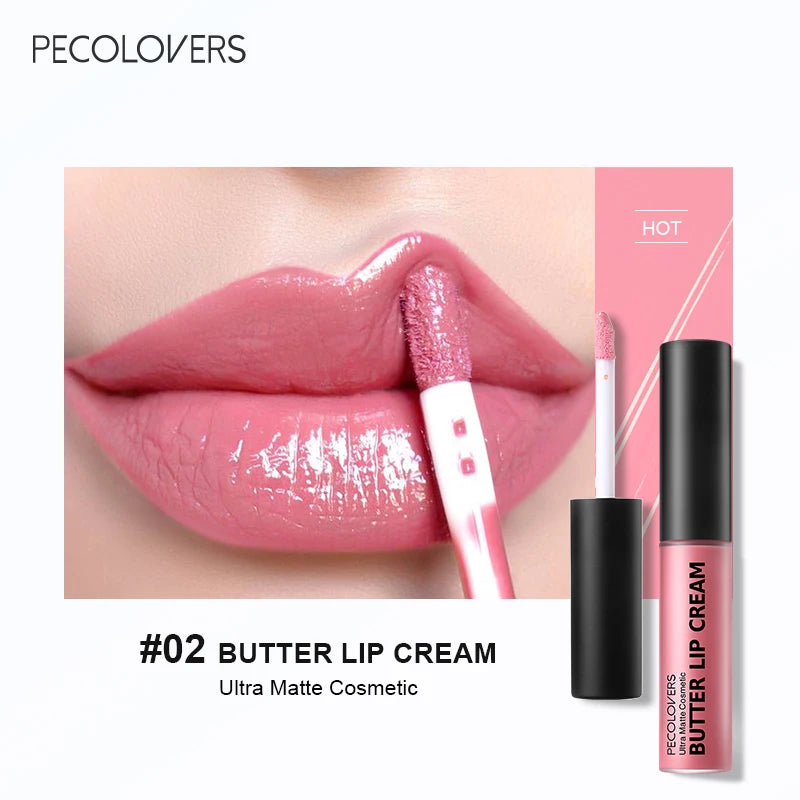 Rouge à lèvres liquide imperméable 21 couleurs – Vitamine E, longue durée