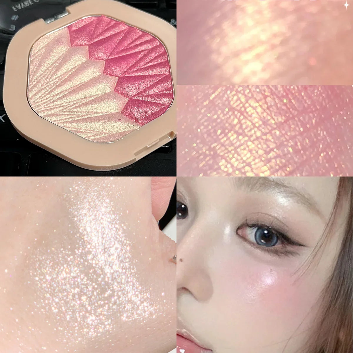 Palette blush & contour crème 2 en 1 – Scintillant, longue tenue