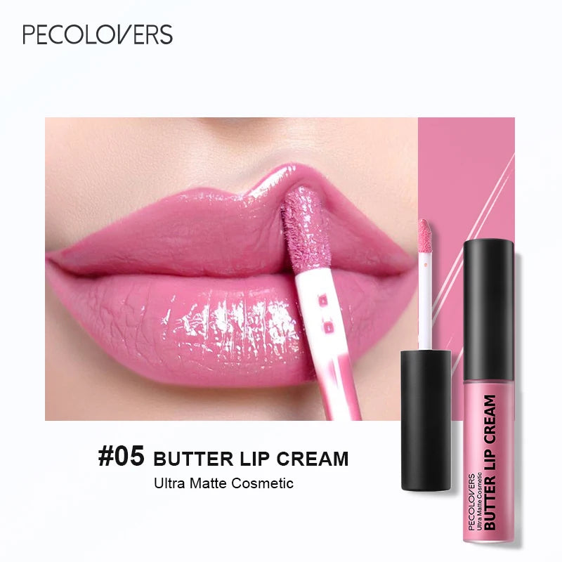 Rouge à lèvres liquide imperméable 21 couleurs – Vitamine E, longue durée