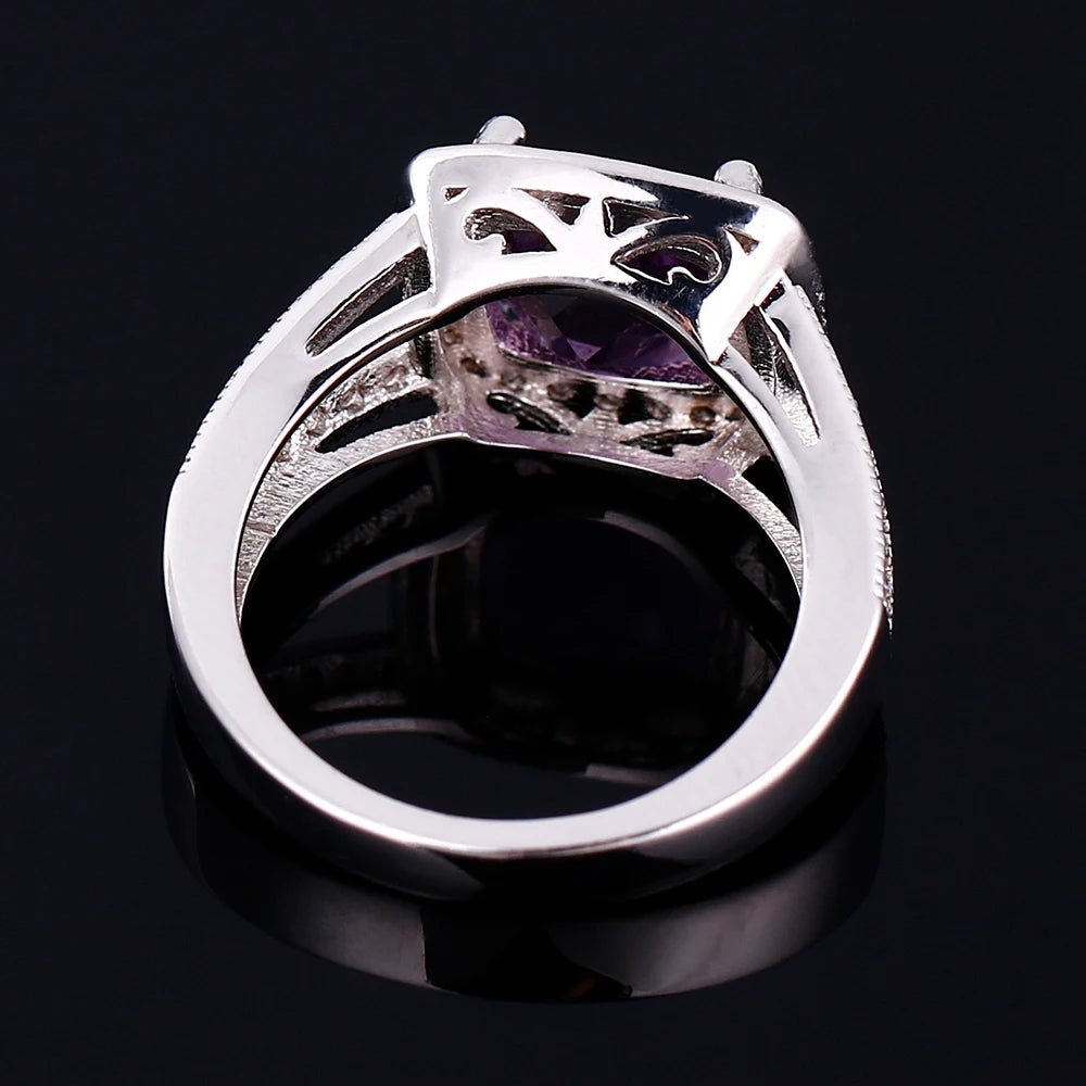 💜 Bague Améthyste Violette Argent 925 - Pierre Naturelle Élégante - FoytiShop