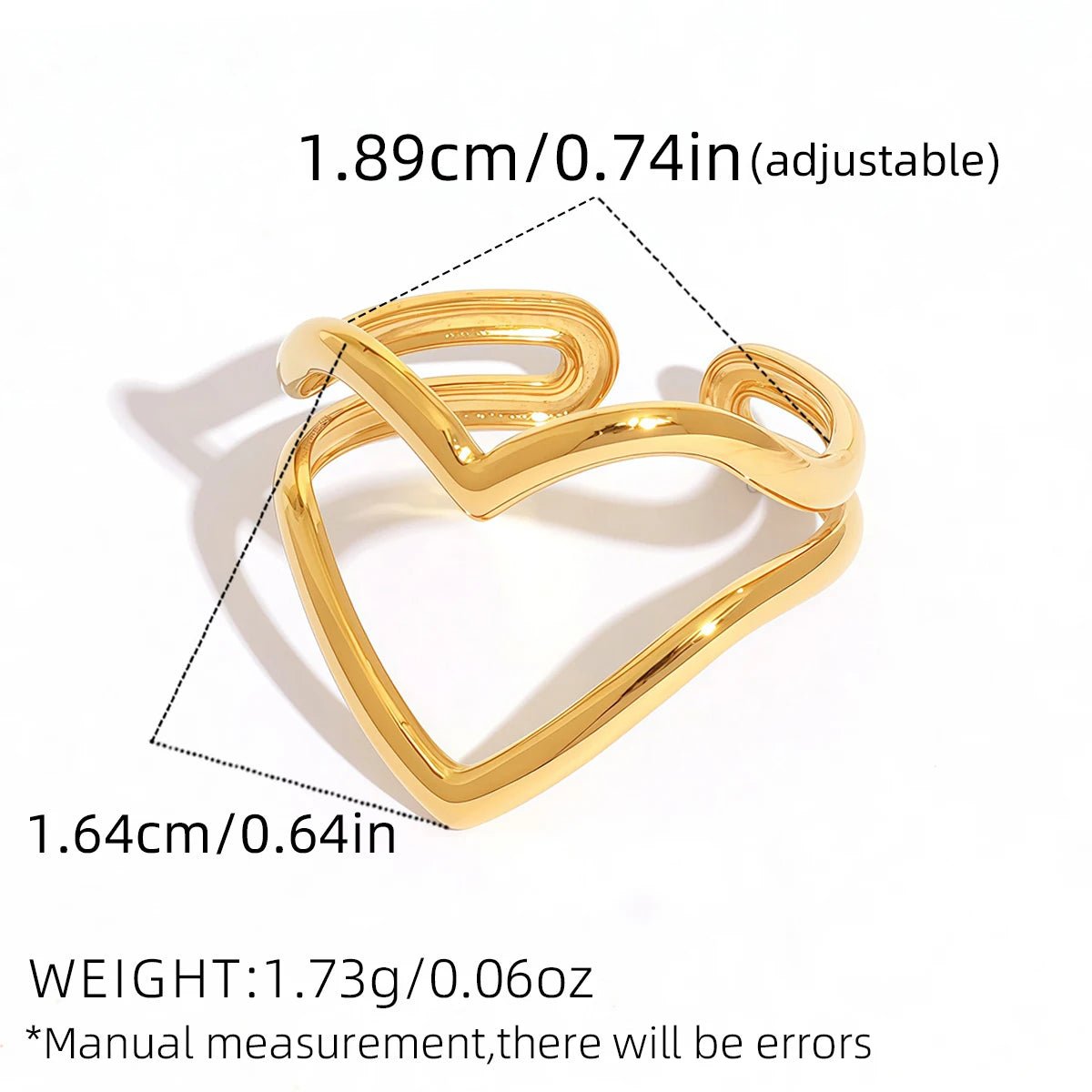 💍 Bague Cœur Acier Inoxydable Or Femme - Couple Tendance Luxe - FoytiShop
