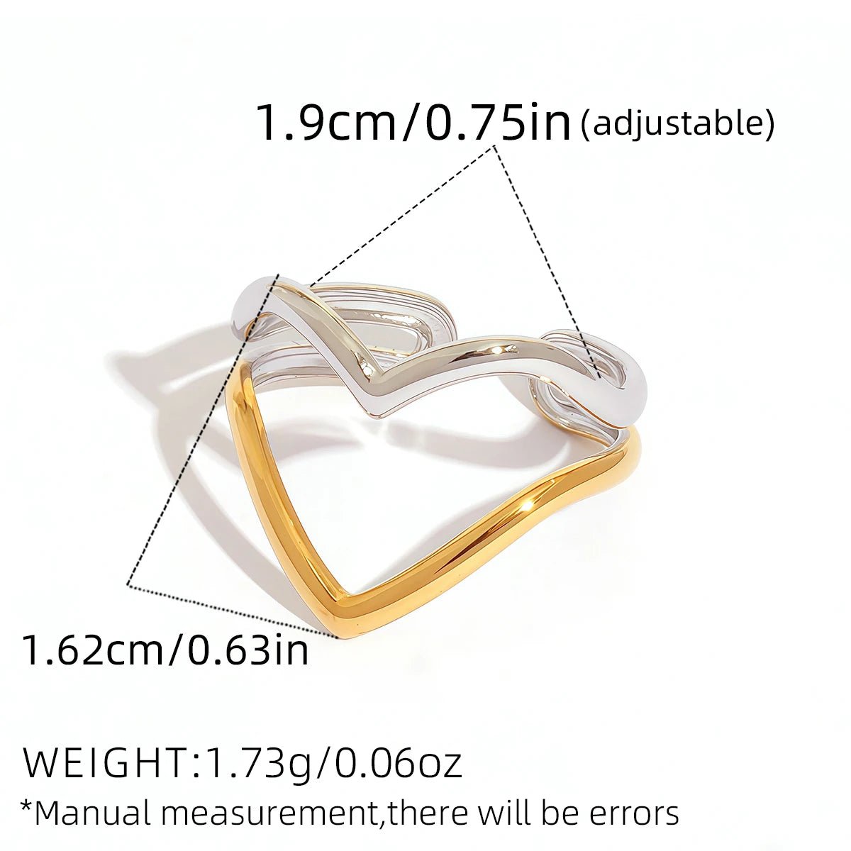 💍 Bague Cœur Acier Inoxydable Or Femme - Couple Tendance Luxe - FoytiShop