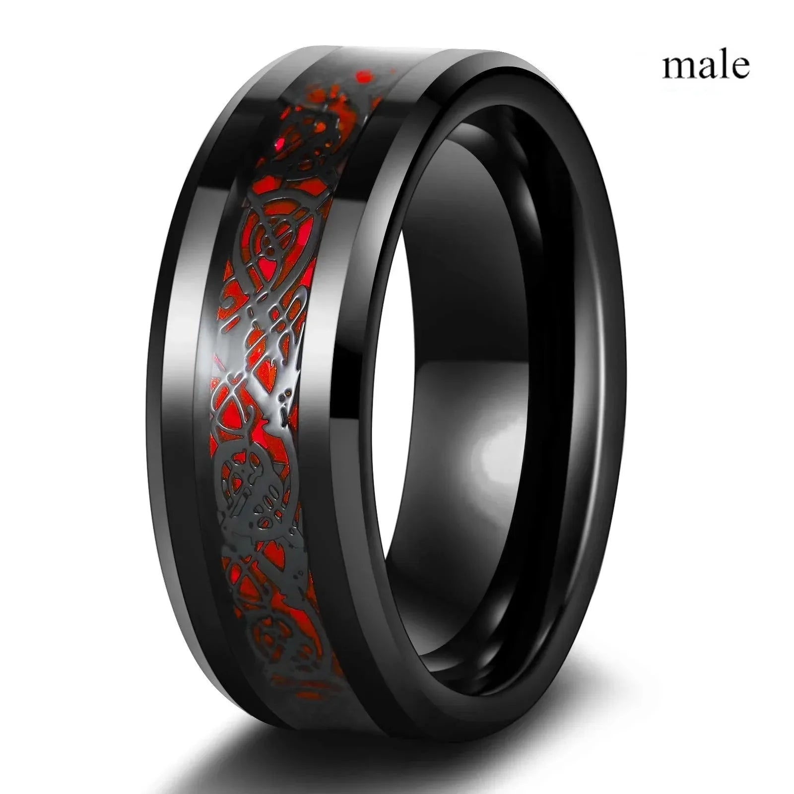Bague de Couple Cœur Strass – Dragon Celtique Acier - FoytiShop