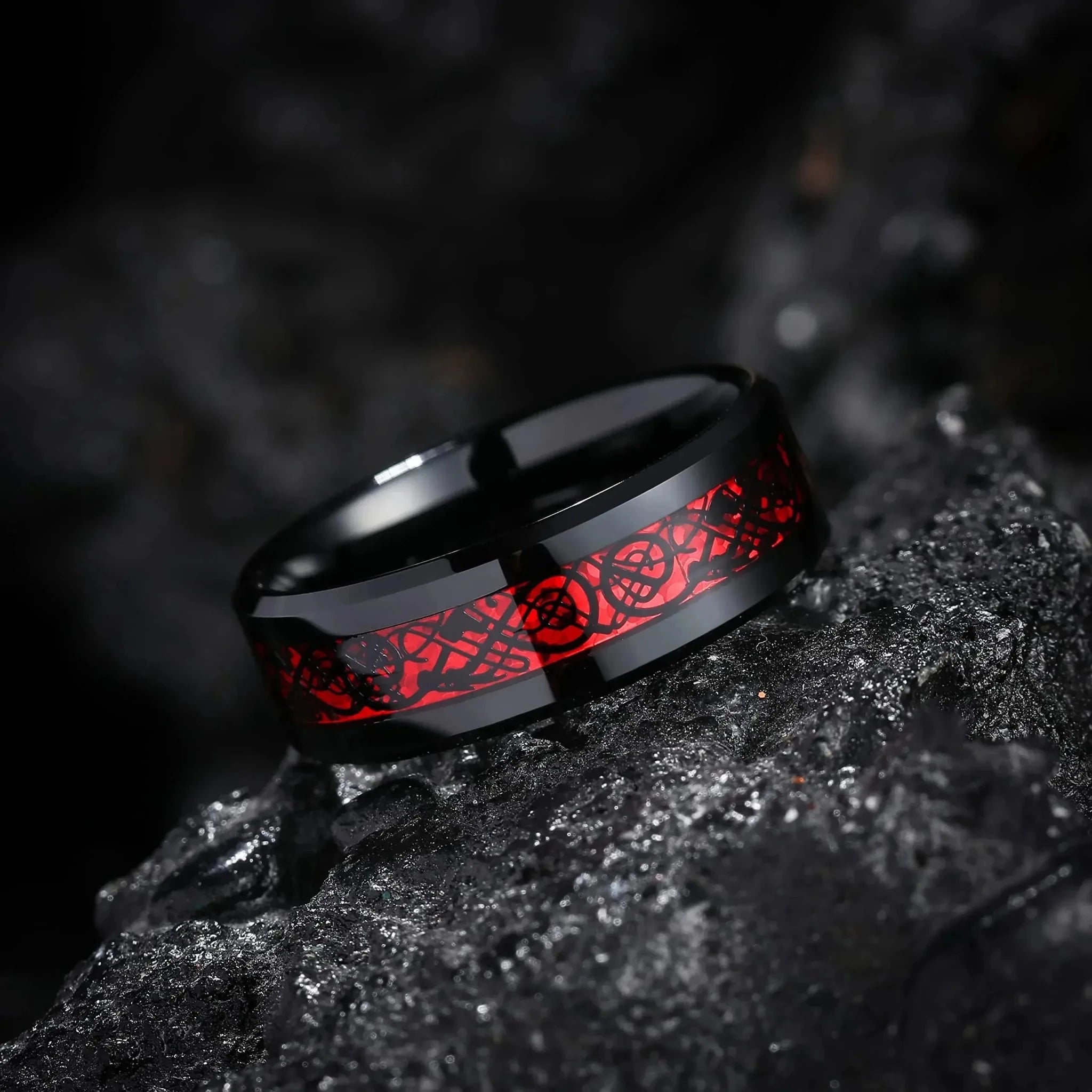 Bague de Couple Cœur Strass – Dragon Celtique Acier - FoytiShop
