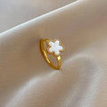 Bague Fleur de Prunier Délicate Acier Inoxydable - Cinq Pétales Romantique Femme - FoytiShop