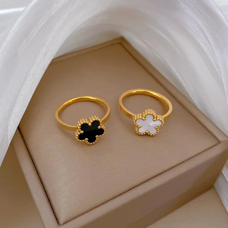 Bague Fleur de Prunier Délicate Acier Inoxydable - Cinq Pétales Romantique Femme - FoytiShop