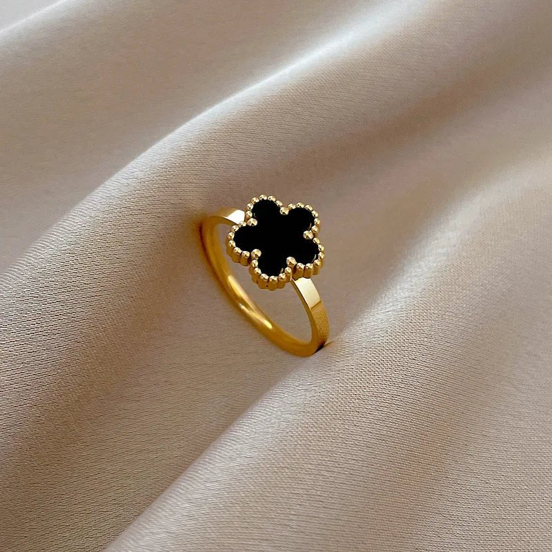 Bague Fleur de Prunier Délicate Acier Inoxydable - Cinq Pétales Romantique Femme - FoytiShop