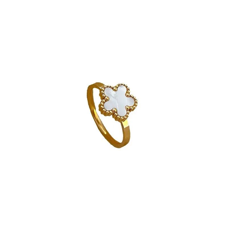 Bague Fleur de Prunier Délicate Acier Inoxydable - Cinq Pétales Romantique Femme - FoytiShop