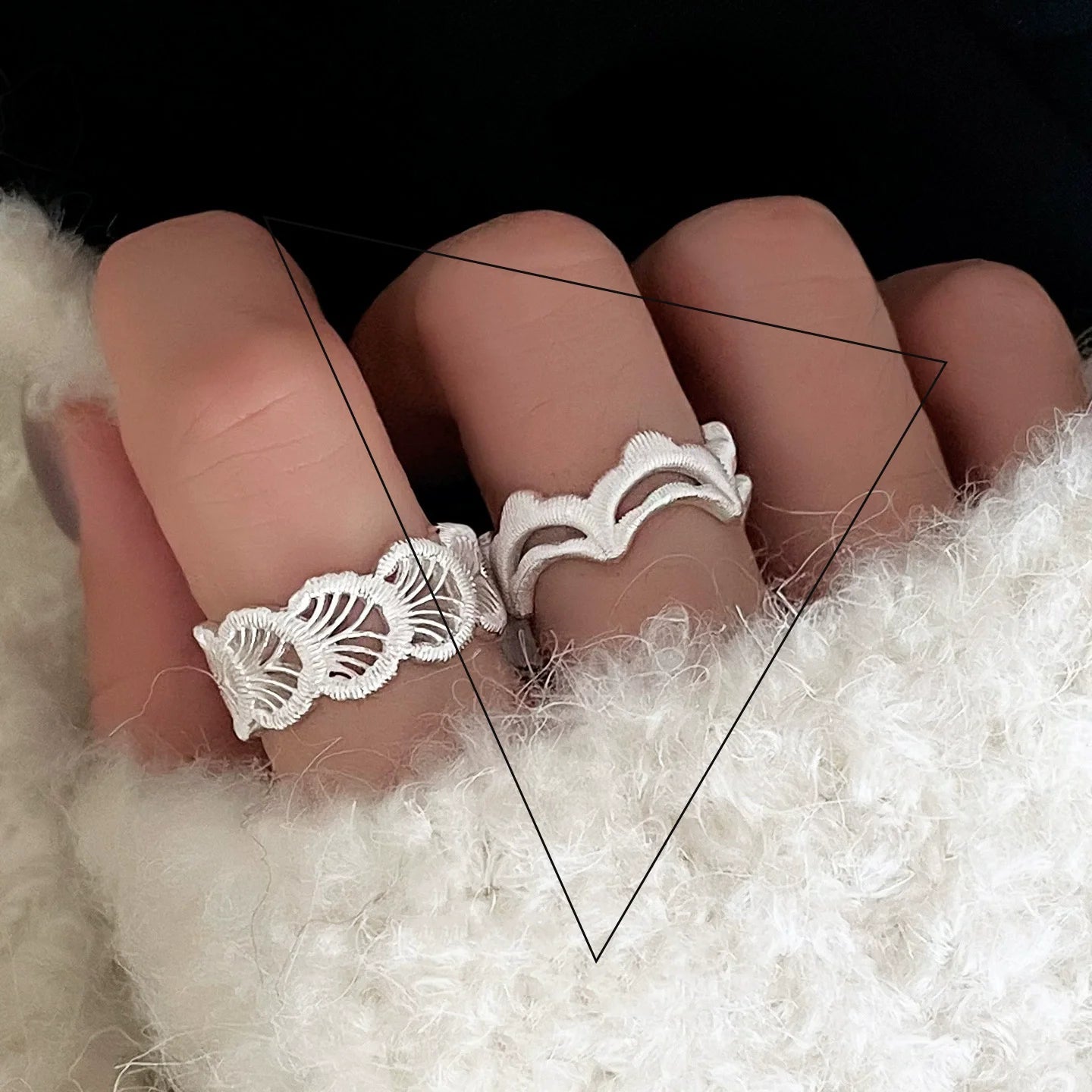 🌸 Bague Fleur Dentelle Argent 925 - Design Délicat Féminin - FoytiShop