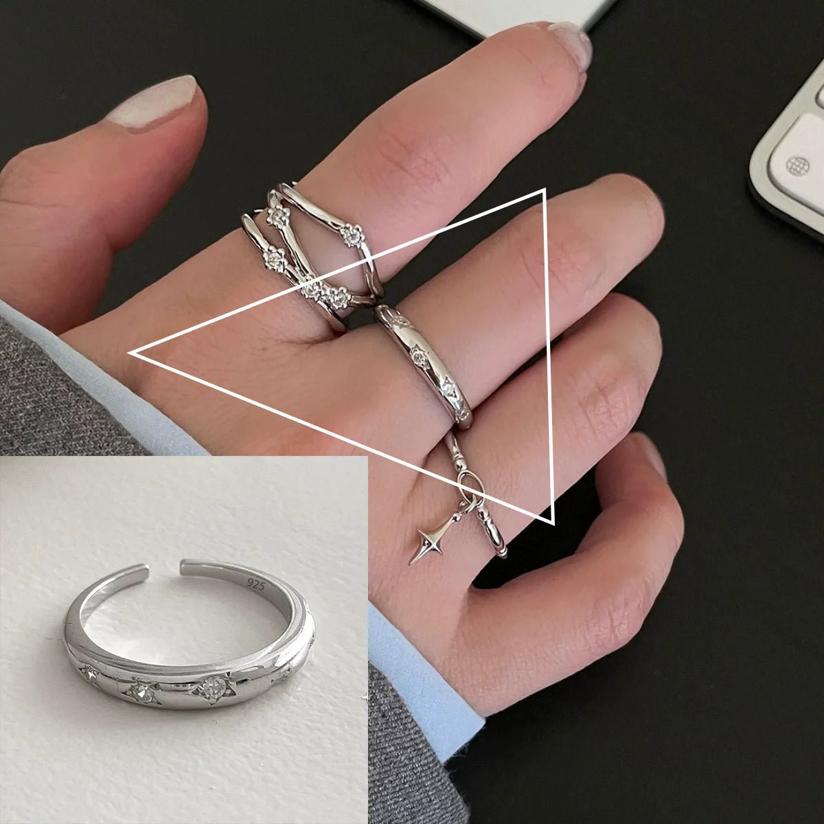 🌸 Bague Fleur Dentelle Argent 925 - Design Délicat Féminin - FoytiShop