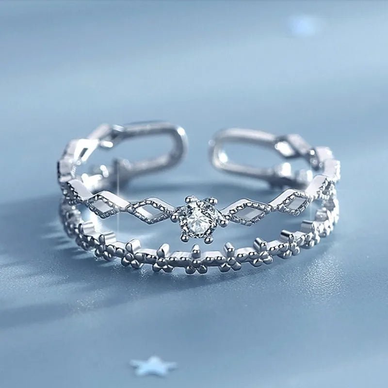 🌸 Bague Fleur Dentelle Argent 925 - Design Délicat Féminin - FoytiShop