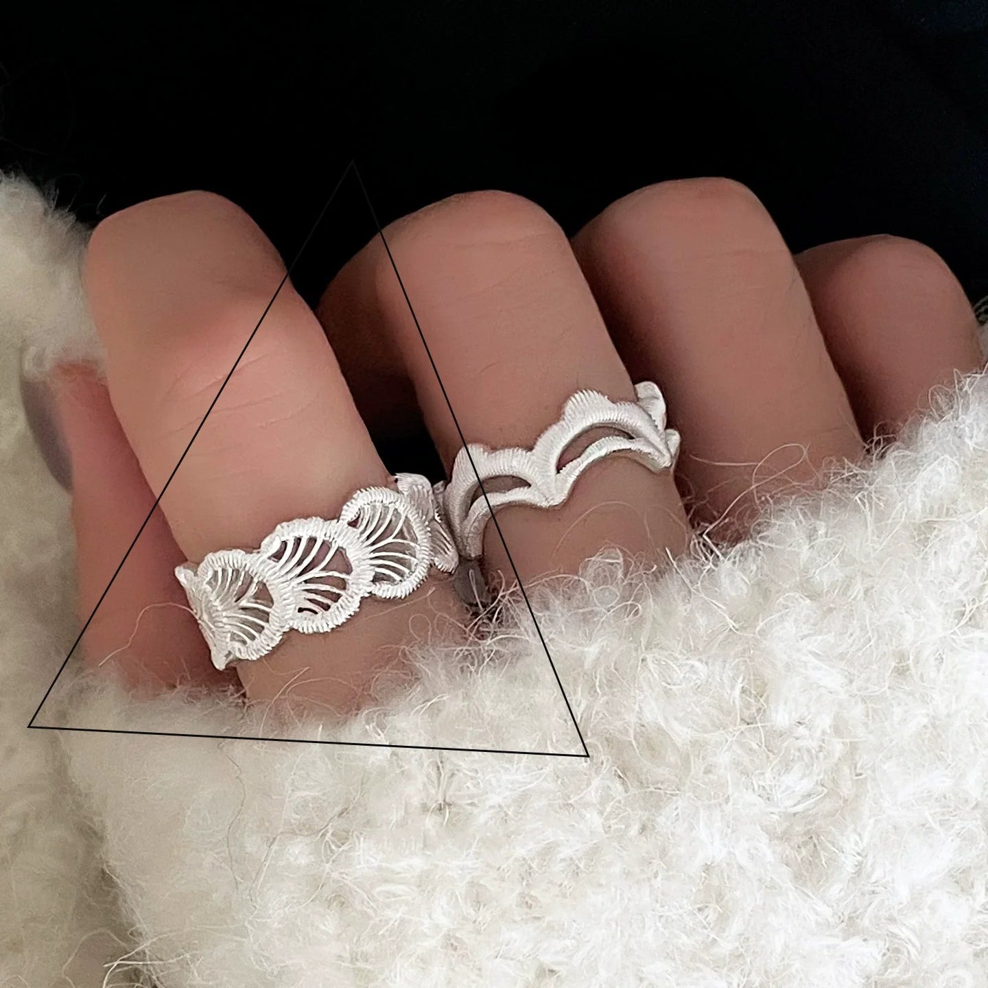 🌸 Bague Fleur Dentelle Argent 925 - Design Délicat Féminin - FoytiShop