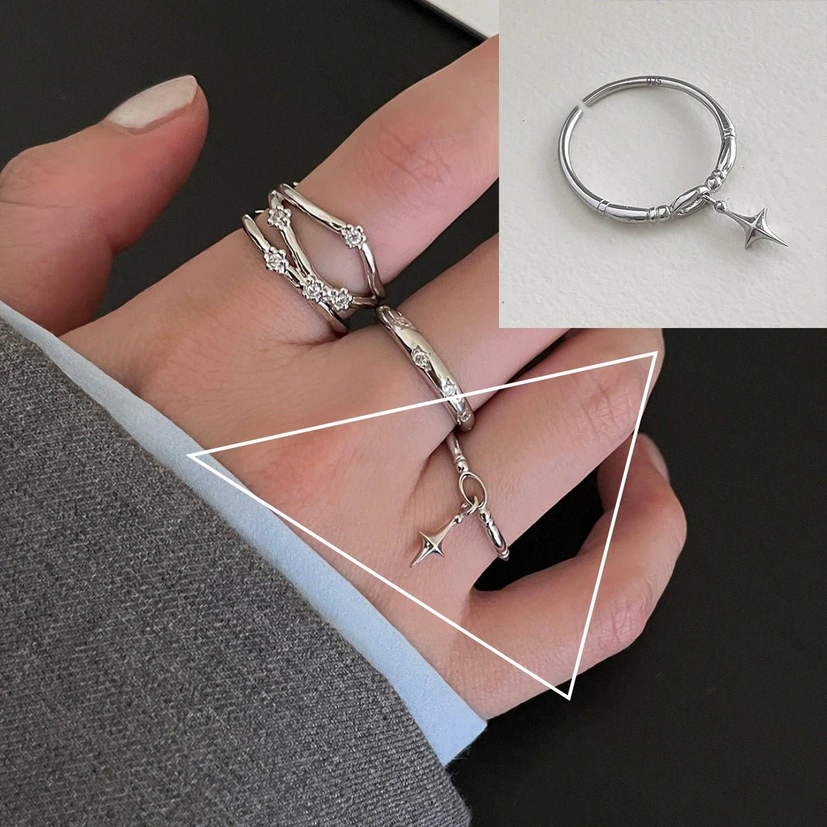 🌸 Bague Fleur Dentelle Argent 925 - Design Délicat Féminin - FoytiShop