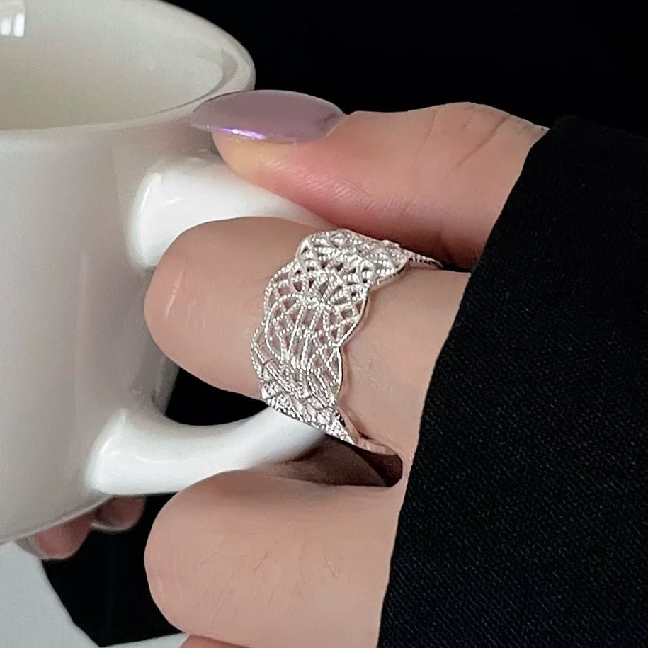 🌸 Bague Fleur Dentelle Argent 925 - Design Délicat Féminin - FoytiShop