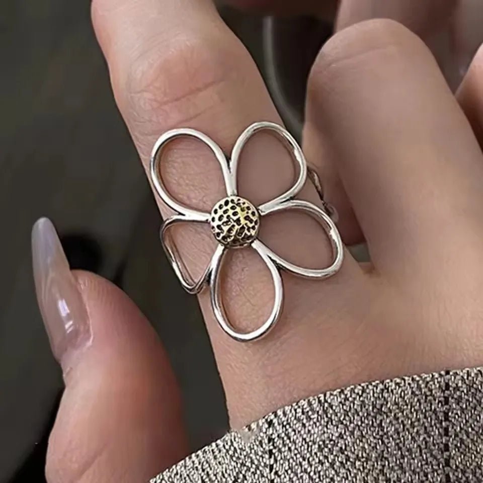 🌸 Bague Fleurs Argent 925 Femme - Délicate Romantique Élégante - FoytiShop