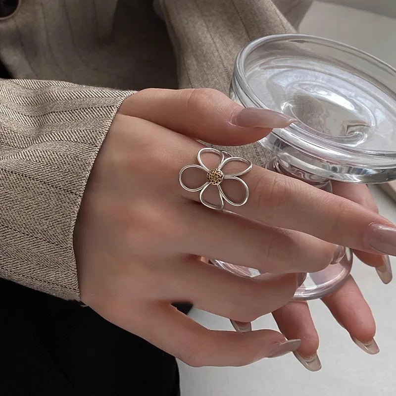 🌸 Bague Fleurs Argent 925 Femme - Délicate Romantique Élégante - FoytiShop