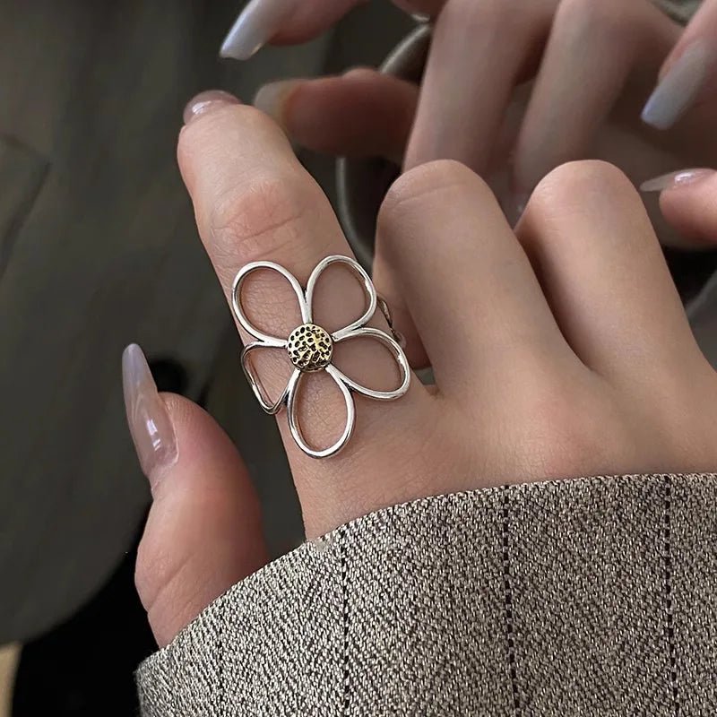 🌸 Bague Fleurs Argent 925 Femme - Délicate Romantique Élégante - FoytiShop