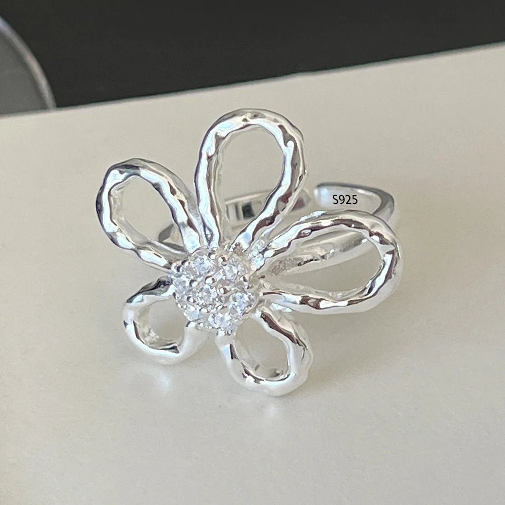🌸 Bague Fleurs Argent 925 Femme - Délicate Romantique Élégante - FoytiShop