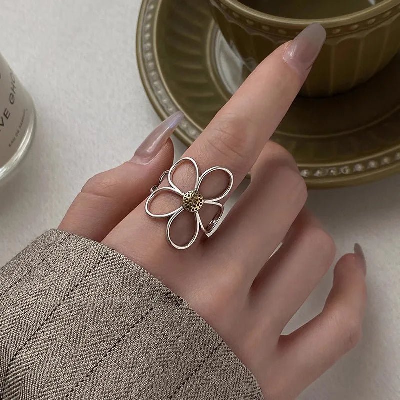 🌸 Bague Fleurs Argent 925 Femme - Délicate Romantique Élégante - FoytiShop