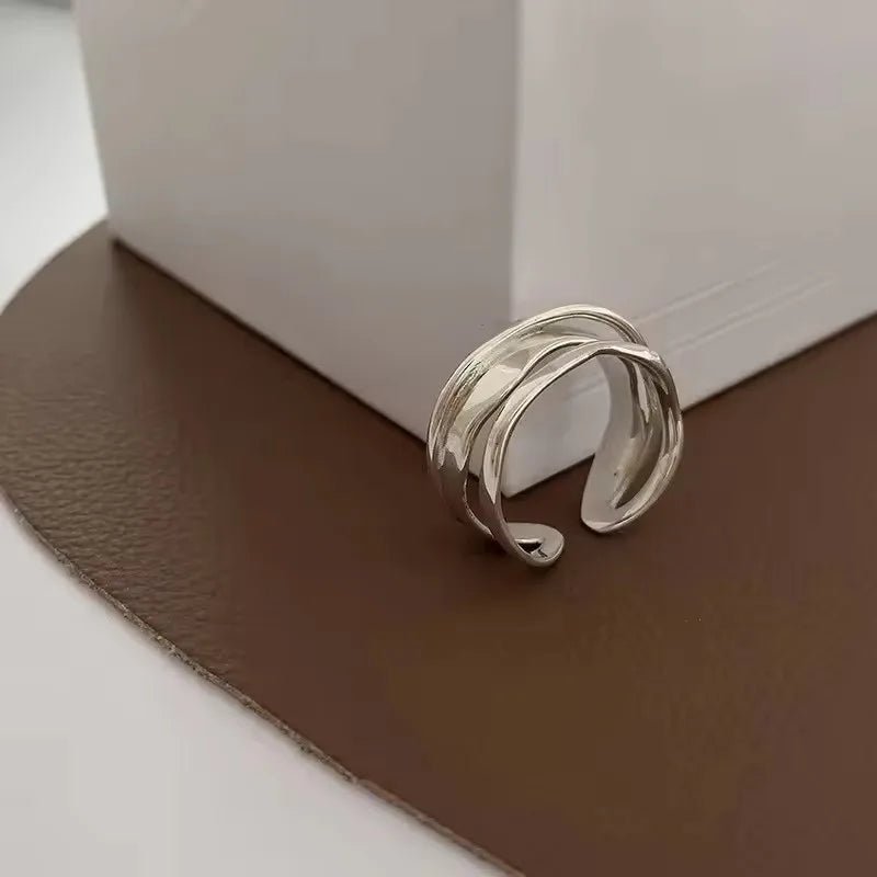 ✨ Bague Géométrique Multicouche Argent 925 - Design Moderne Tendance - FoytiShop
