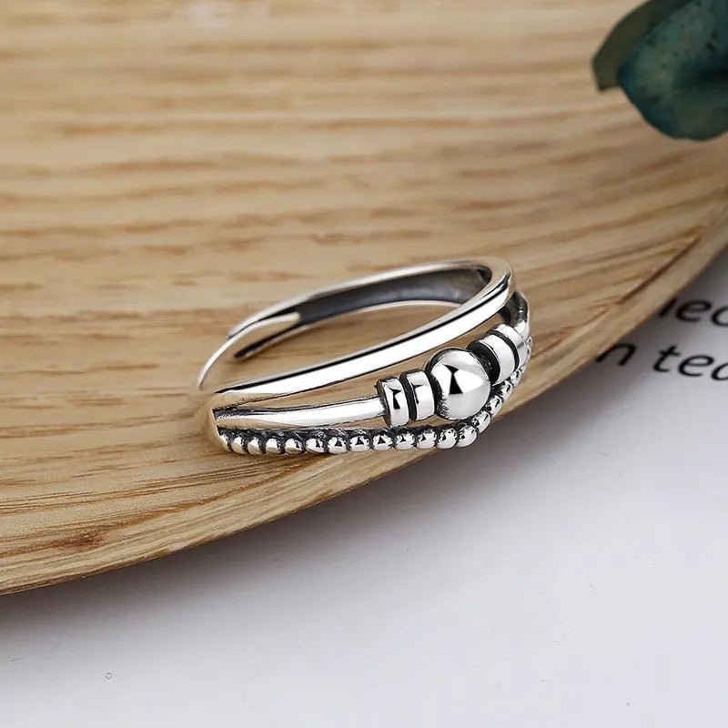 ✨ Bague Géométrique Multicouche Argent 925 - Design Moderne Tendance - FoytiShop