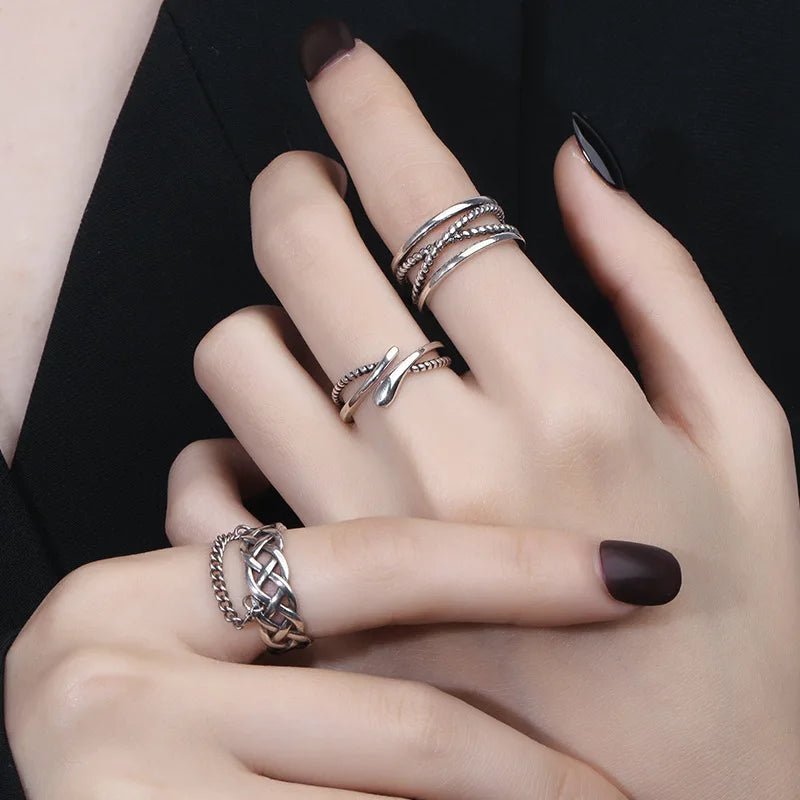 ✨ Bague Géométrique Multicouche Argent 925 - Design Moderne Tendance - FoytiShop