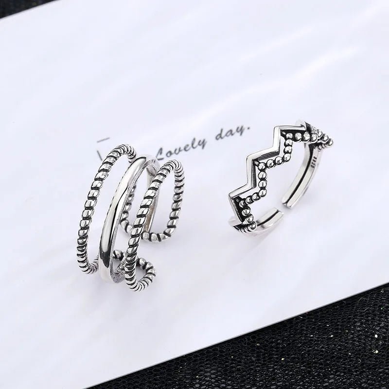 ✨ Bague Géométrique Multicouche Argent 925 - Design Moderne Tendance - FoytiShop