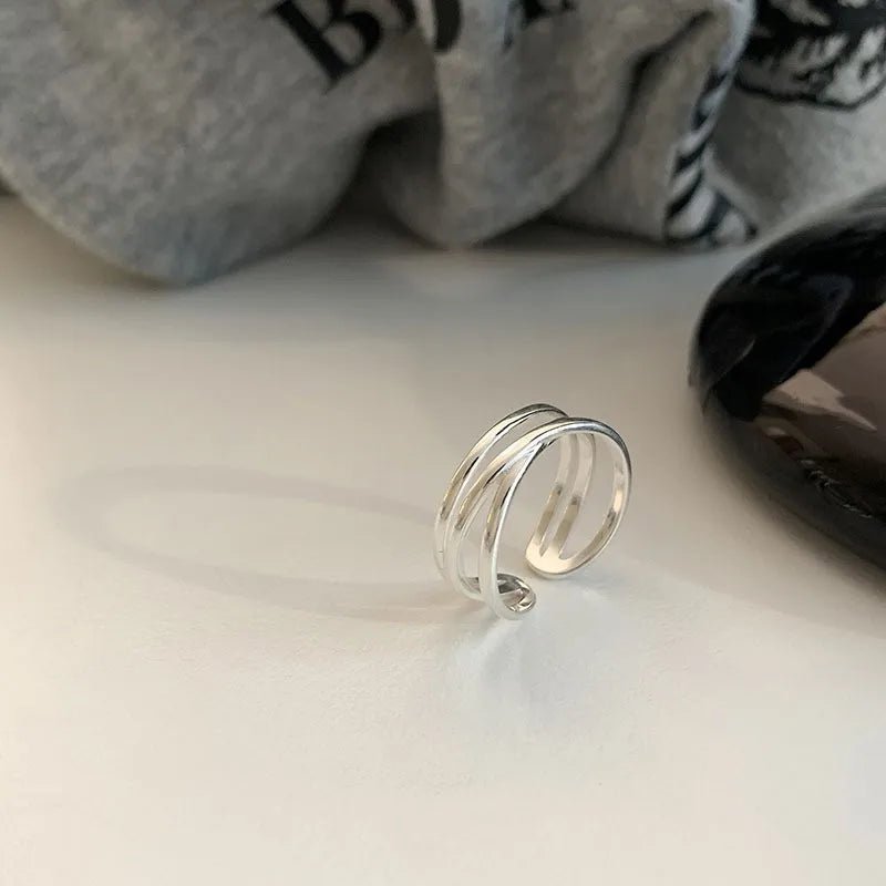 ✨ Bague Géométrique Multicouche Argent 925 - Design Moderne Tendance - FoytiShop