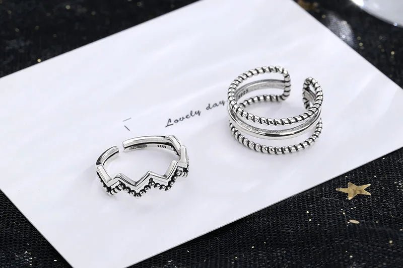 ✨ Bague Géométrique Multicouche Argent 925 - Design Moderne Tendance - FoytiShop