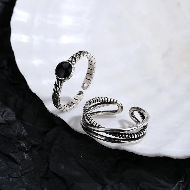 ✨ Bague Géométrique Multicouche Argent 925 - Design Moderne Tendance - FoytiShop