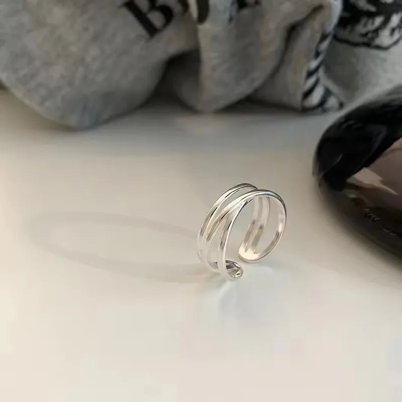 ✨ Bague Géométrique Multicouche Argent 925 - Design Moderne Tendance - FoytiShop