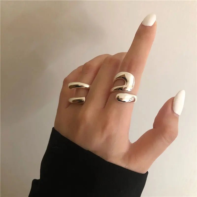 ✨ Bague Géométrique Multicouche Argent 925 - Design Moderne Tendance - FoytiShop