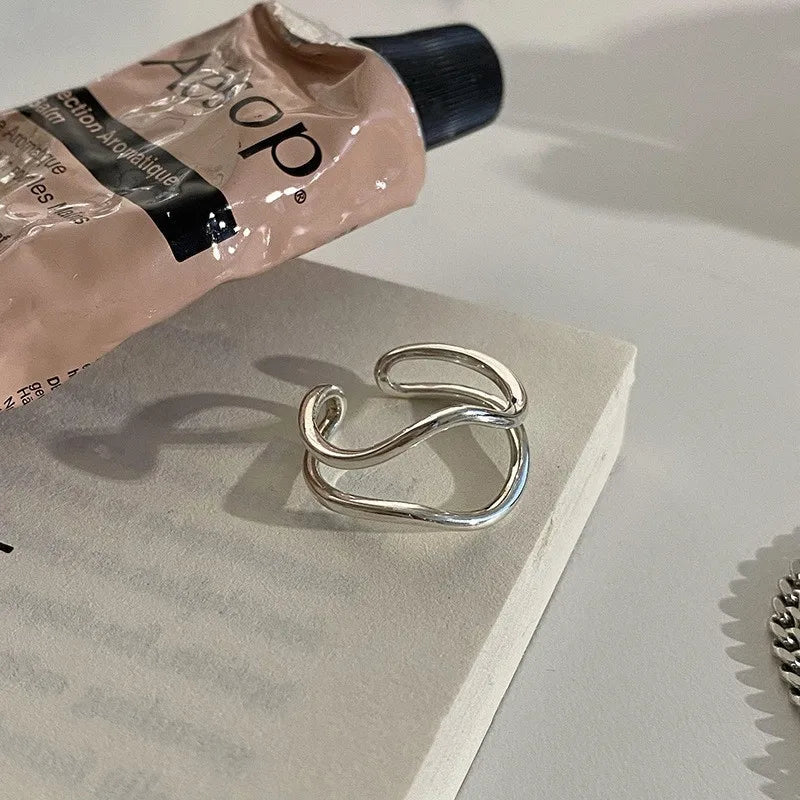 ✨ Bague Géométrique Multicouche Argent 925 - Design Moderne Tendance - FoytiShop