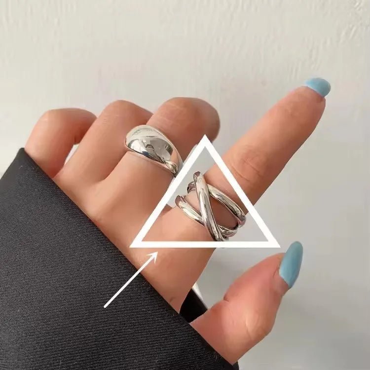 ✨ Bague Géométrique Multicouche Argent 925 - Design Moderne Tendance - FoytiShop