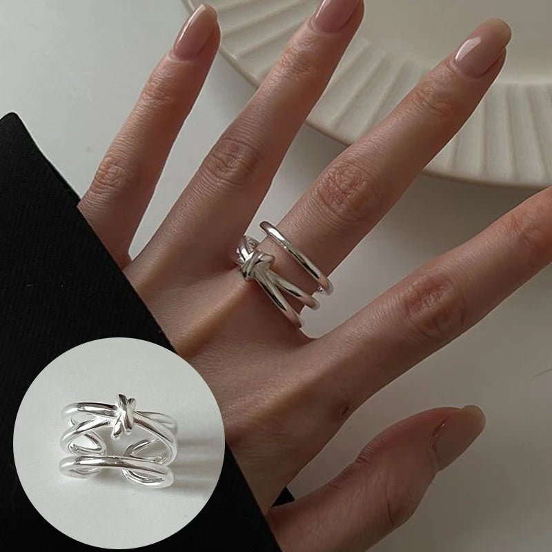 ✨ Bague Géométrique Multicouche Argent 925 - Design Moderne Tendance - FoytiShop
