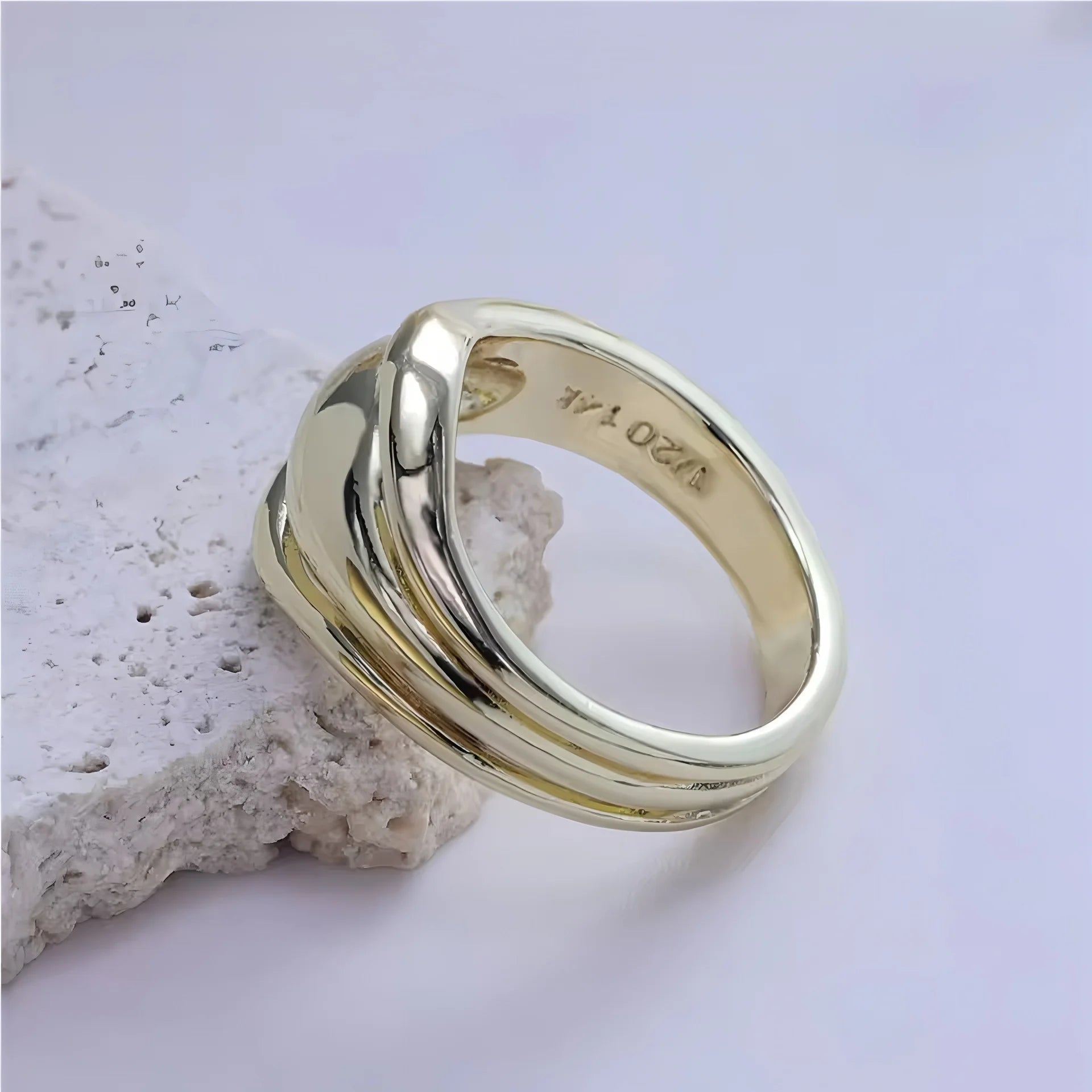 ✨ Bague Géométrique Multicouche Argent 925 - Design Moderne Tendance - FoytiShop