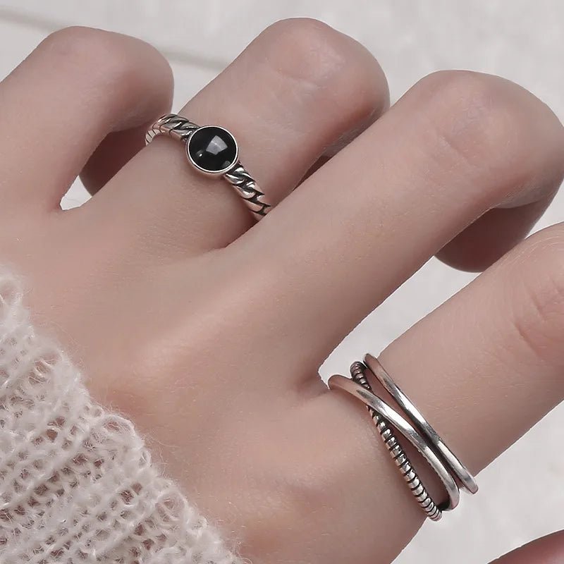 ✨ Bague Géométrique Multicouche Argent 925 - Design Moderne Tendance - FoytiShop