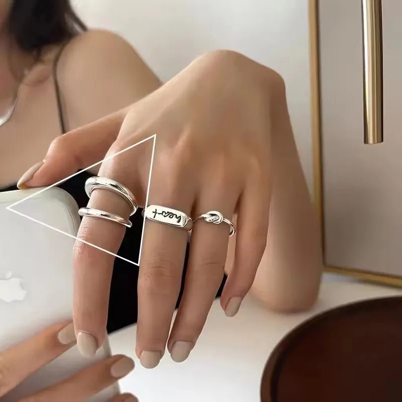 ✨ Bague Géométrique Multicouche Argent 925 - Design Moderne Tendance - FoytiShop