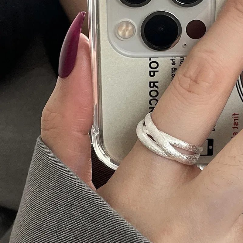 ✨ Bague Géométrique Multicouche Argent 925 - Design Moderne Tendance - FoytiShop