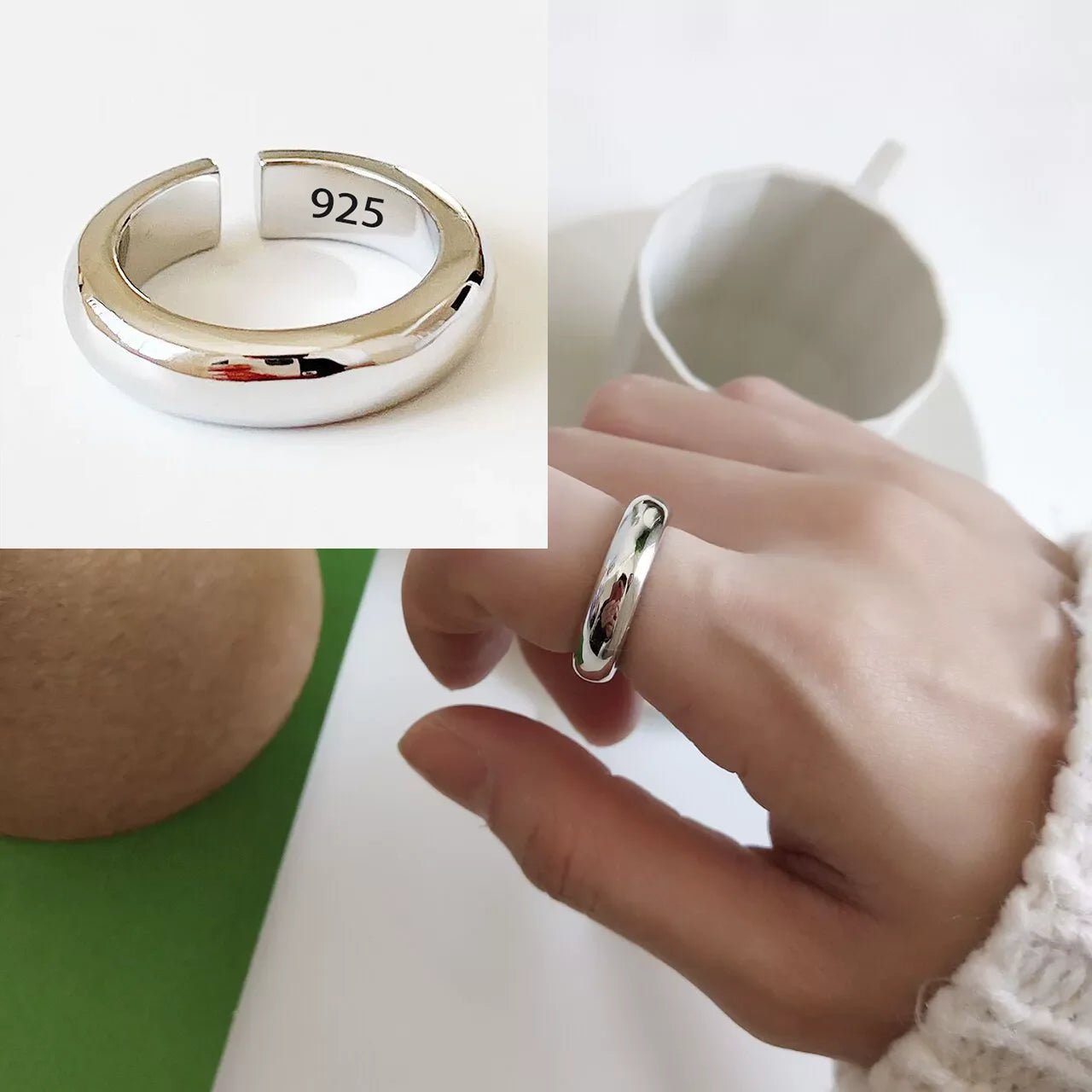 ✨ Bague Géométrique Multicouche Argent 925 - Design Moderne Tendance - FoytiShop